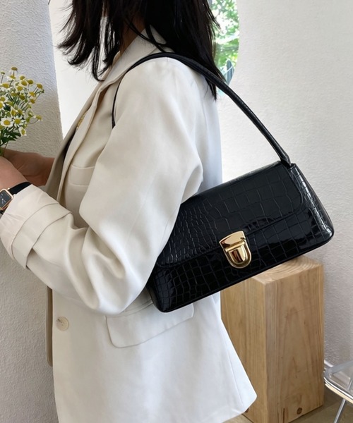 Amulet(アミュレット)の「上品で大人っぽいコンパクトさが目を引く クロコ調ミニショルダーバッグ(ショルダーバッグ・レディース・パープル/ホワイト/ブラウン/ブラック・FREE)」の18枚目の写真