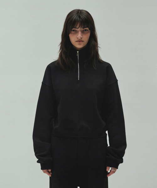 DIAGONAL(ダイアゴナル)の「DIAGONAL LOGO HALF ZIP UP (black)(スウェット・レディース・その他・FREE)」の1枚目の写真