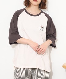 EMAGO ﾛｺﾞ刺繍ﾗｸﾞﾗﾝT 半端袖