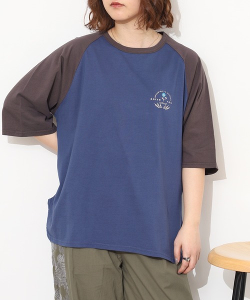 Emago（イマゴ）の「EMAGO ﾛｺﾞ刺繍ﾗｸﾞﾗﾝT 半端袖（Tシャツ/カットソー・レディース・ネイビー/チャコールグレー/アイボリー・FREE）」の20枚目の写真