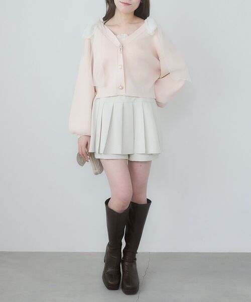 MAJESTIC LEGON(マジェスティックレゴン)の「カップ付肩リボンシャーリングキャミ(キャミソール・レディース・アイボリー/ブラック/グレー系その他/ブルー系その他2・MEDIUM)」の5枚目の写真