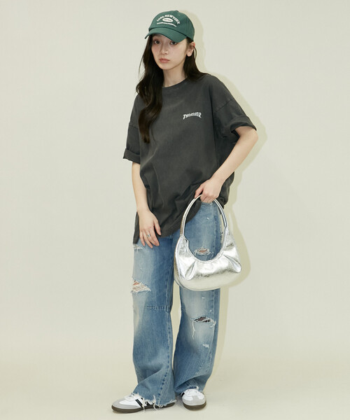 THRASHER(スラッシャー)の「THRASHER × PUBLUX/スラッシャー 別注 バックプリント ロゴ Tシャツ 限定展開(Tシャツ/カットソー・メンズ・ブラック/ネイビー・LARGE/MEDIUM/SMALL)」の5枚目の写真