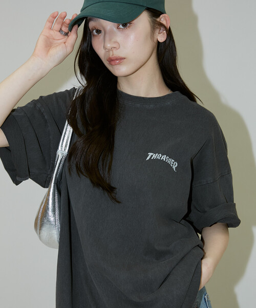 THRASHER(スラッシャー)の「THRASHER × PUBLUX/スラッシャー 別注 バックプリント ロゴ Tシャツ 限定展開(Tシャツ/カットソー・メンズ・ブラック/ネイビー・LARGE/MEDIUM/SMALL)」の7枚目の写真