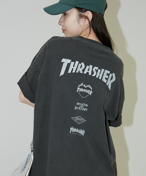THRASHER(スラッシャー)の「THRASHER × PUBLUX/スラッシャー 別注 バックプリント ロゴ Tシャツ 限定展開(Tシャツ/カットソー・メンズ・ブラック/ネイビー・LARGE/MEDIUM/SMALL)」の8枚目の写真