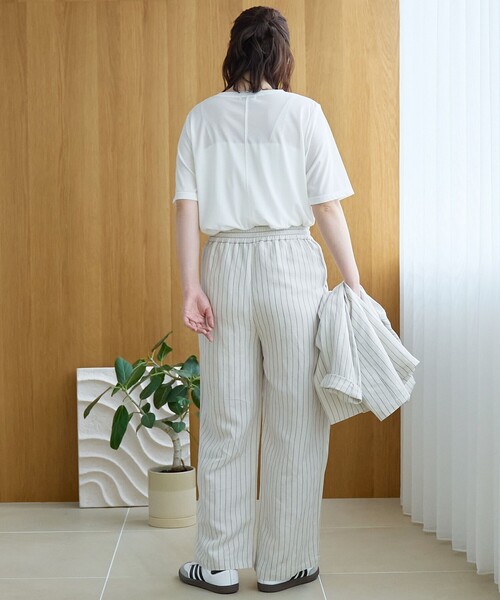 coen（コーエン）の「コットンナイロンシアークルー半袖Tシャツ（Tシャツ/カットソー・レディース・オフホワイト/レッド/ライトブルー/ブラック・L/M）」の12枚目の写真