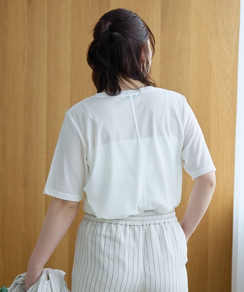 coen（コーエン）の「コットンナイロンシアークルー半袖Tシャツ（Tシャツ/カットソー・レディース・オフホワイト/レッド/ライトブルー/ブラック・L/M）」の14枚目の写真