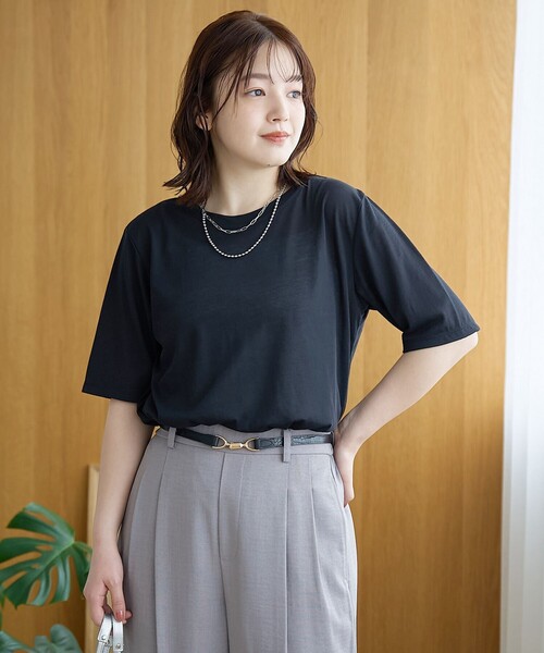 coen（コーエン）の「コットンナイロンシアークルー半袖Tシャツ（Tシャツ/カットソー・レディース・オフホワイト/レッド/ライトブルー/ブラック・L/M）」の18枚目の写真