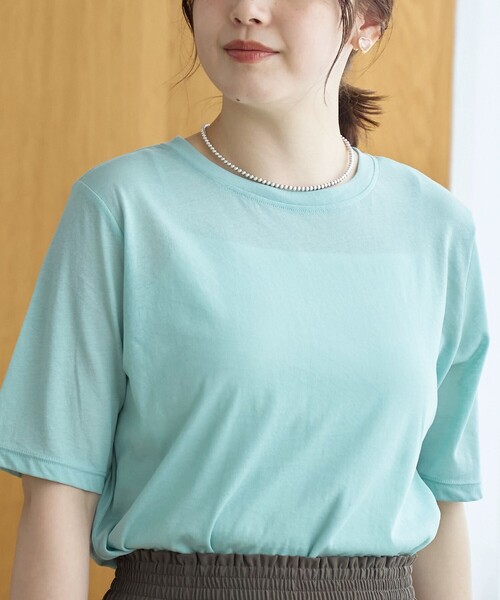 coen（コーエン）の「コットンナイロンシアークルー半袖Tシャツ（Tシャツ/カットソー・レディース・オフホワイト/レッド/ライトブルー/ブラック・L/M）」の5枚目の写真