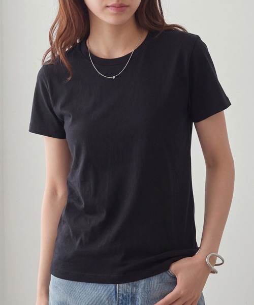 TRUSS(トラス)の「【TRUSS】スリムフィット Tシャツ SFT-106(Tシャツ/カットソー・レディース・ブラック/オフホワイト/ライトイエロー/ホワイト/ネイビー・XS/S)」の1枚目の写真