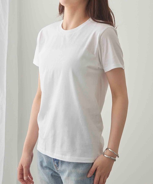 TRUSS(トラス)の「【TRUSS】スリムフィット Tシャツ SFT-106(Tシャツ/カットソー・レディース・ブラック/オフホワイト/ライトイエロー/ホワイト/ネイビー・XS/S)」の15枚目の写真