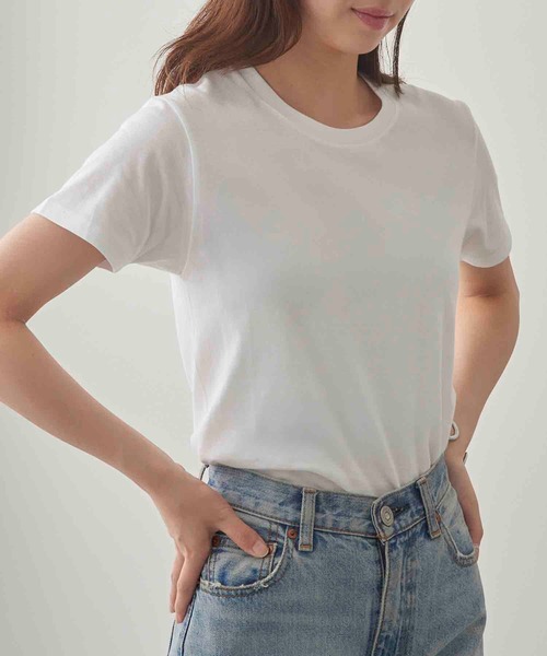 TRUSS(トラス)の「【TRUSS】スリムフィット Tシャツ SFT-106(Tシャツ/カットソー・レディース・ブラック/オフホワイト/ライトイエロー/ホワイト/ネイビー・XS/S)」の14枚目の写真