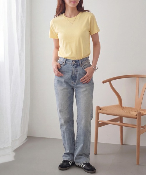 TRUSS(トラス)の「【TRUSS】スリムフィット Tシャツ SFT-106(Tシャツ/カットソー・レディース・ブラック/オフホワイト/ライトイエロー/ホワイト/ネイビー・XS/S)」の12枚目の写真