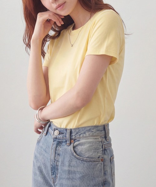 TRUSS(トラス)の「【TRUSS】スリムフィット Tシャツ SFT-106(Tシャツ/カットソー・レディース・ブラック/オフホワイト/ライトイエロー/ホワイト/ネイビー・XS/S)」の11枚目の写真