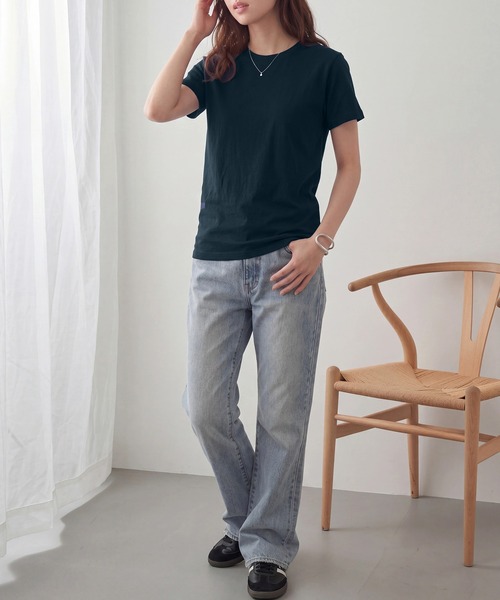 TRUSS(トラス)の「【TRUSS】スリムフィット Tシャツ SFT-106(Tシャツ/カットソー・レディース・ブラック/オフホワイト/ライトイエロー/ホワイト/ネイビー・XS/S)」の6枚目の写真
