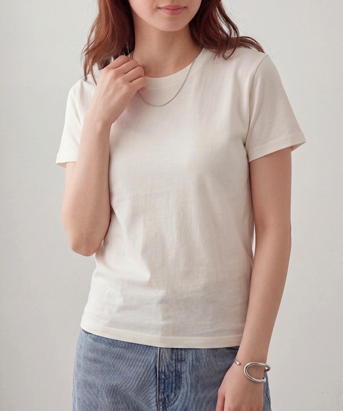 TRUSS(トラス)の「【TRUSS】スリムフィット Tシャツ SFT-106(Tシャツ/カットソー・レディース・ブラック/オフホワイト/ライトイエロー/ホワイト/ネイビー・XS/S)」の21枚目の写真