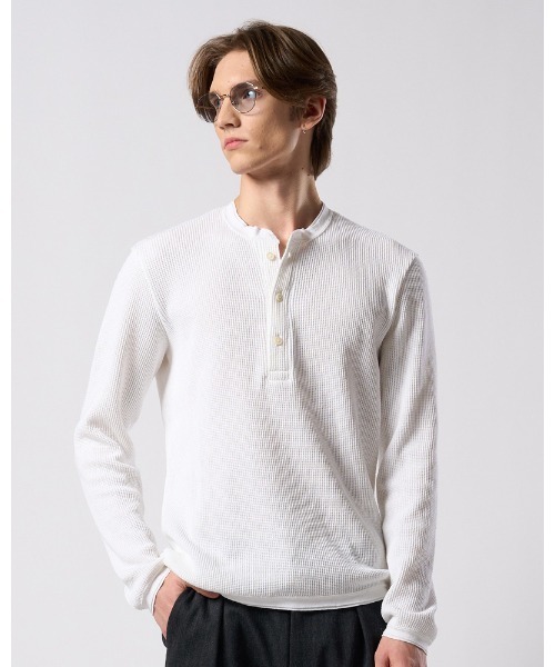 wjk(ダヴルジェイケイ)の「waffle henley L/S(Tシャツ/カットソー・メンズ・ブラック/チャコールグレー/ホワイト・X-LARGE/LARGE/MEDIUM/SMALL)」の10枚目の写真