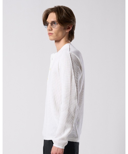 wjk(ダヴルジェイケイ)の「waffle henley L/S(Tシャツ/カットソー・メンズ・ブラック/チャコールグレー/ホワイト・X-LARGE/LARGE/MEDIUM/SMALL)」の11枚目の写真