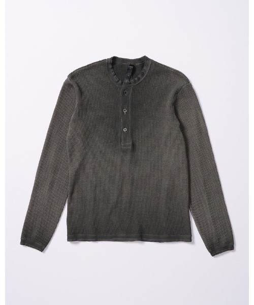 wjk(ダヴルジェイケイ)の「waffle henley L/S(Tシャツ/カットソー・メンズ・ブラック/チャコールグレー/ホワイト・X-LARGE/LARGE/MEDIUM/SMALL)」の4枚目の写真
