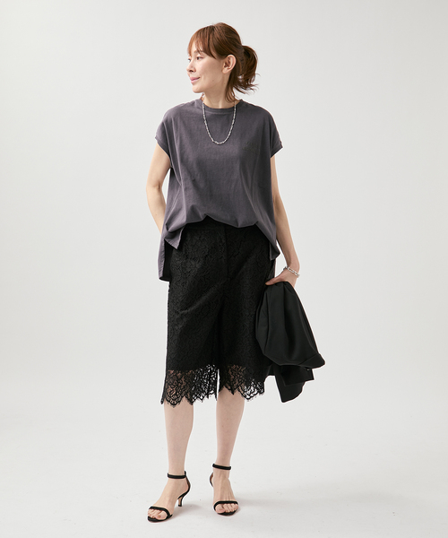 VERMEIL par iena(ヴェルメイユパーイエナ)の「upper hights アッパーハイツ BIG ノースリーブTシャツ 262CW0102(Tシャツ/カットソー・レディース・ブラウン/ブラック系その他/アイボリー・X-SMALL)」の4枚目の写真