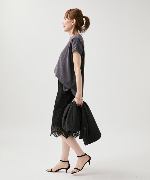 VERMEIL par iena(ヴェルメイユパーイエナ)の「upper hights アッパーハイツ BIG ノースリーブTシャツ 262CW0102(Tシャツ/カットソー・レディース・ブラウン/ブラック系その他/アイボリー・X-SMALL)」の5枚目の写真
