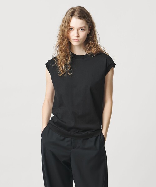 LOEFF(ロエフ)の「<LOEFF>スビンコットン ノースリーブ Tシャツ(Tシャツ/カットソー・レディース・ブラック/ホワイト/パープル・FREE)」の14枚目の写真