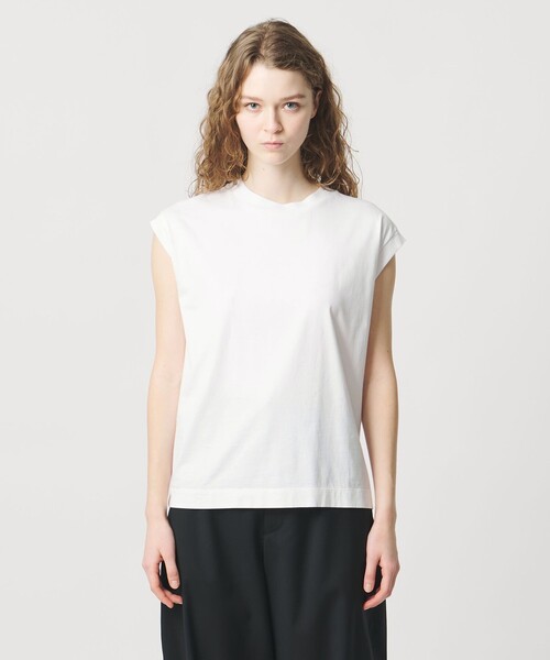 LOEFF(ロエフ)の「<LOEFF>スビンコットン ノースリーブ Tシャツ(Tシャツ/カットソー・レディース・ブラック/ホワイト/パープル・FREE)」の13枚目の写真