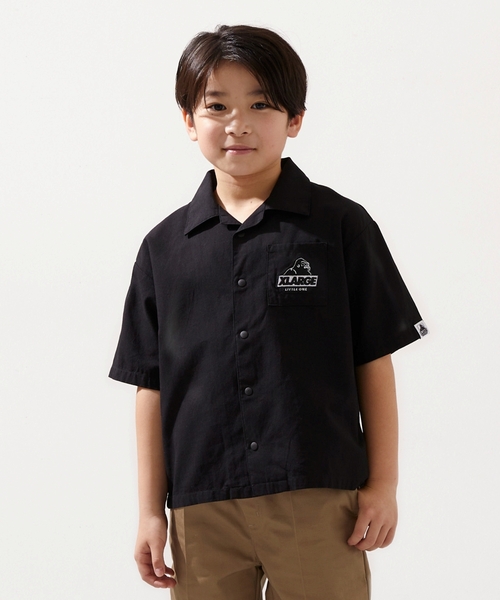 XLARGE KIDS(エクストララージキッズ)の「バンダナ柄 パナマ織半袖シャツ(シャツ/ブラウス・キッズ・ライトブルー/ブラック・100cm/110cm/120cm/130cm/140cm/90cm)」の2枚目の写真