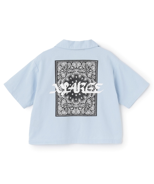 XLARGE KIDS(エクストララージキッズ)の「バンダナ柄 パナマ織半袖シャツ(シャツ/ブラウス・キッズ・ライトブルー/ブラック・100cm/110cm/120cm/130cm/140cm/90cm)」の3枚目の写真