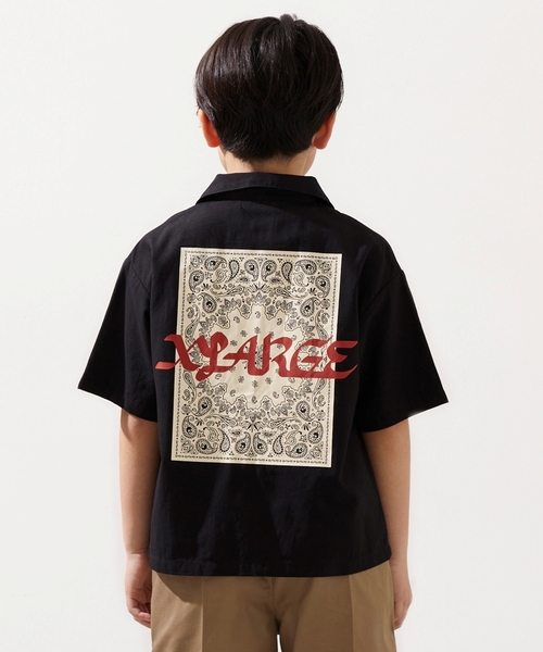 XLARGE KIDS(エクストララージキッズ)の「バンダナ柄 パナマ織半袖シャツ(シャツ/ブラウス・キッズ・ライトブルー/ブラック・100cm/110cm/120cm/130cm/140cm/90cm)」の17枚目の写真