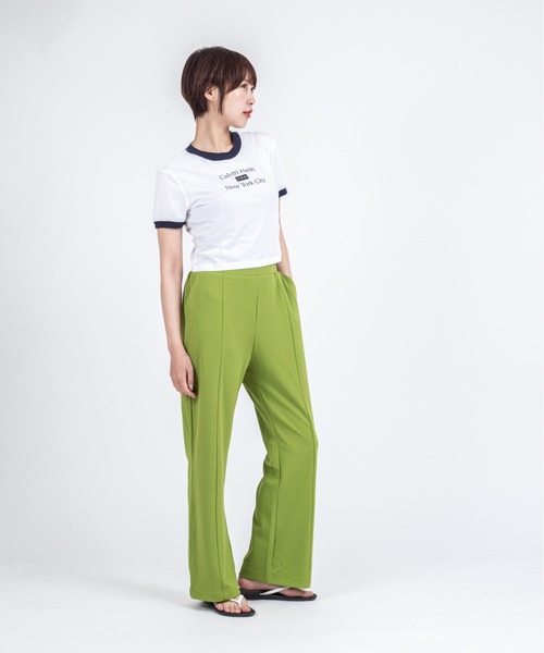 Calvin Klein（カルバン・クライン）の「【CALVIN KLEIN】クロップド丈 半袖 リンガーTシャツ（Tシャツ/カットソー・レディース・ホワイト/ホワイト系その他/ライトピンク/ホワイト×グレー・X-SMALL/SMALL/MEDIUM）」の9枚目の写真
