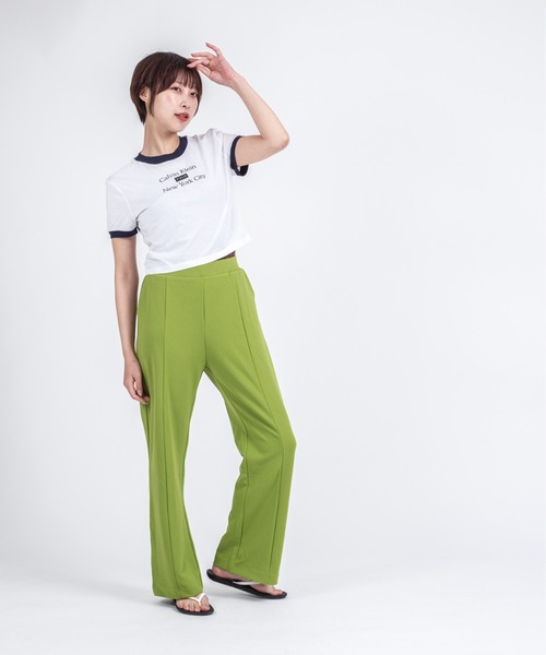 Calvin Klein（カルバン・クライン）の「【CALVIN KLEIN】クロップド丈 半袖 リンガーTシャツ（Tシャツ/カットソー・レディース・ホワイト/ホワイト系その他/ライトピンク/ホワイト×グレー・X-SMALL/SMALL/MEDIUM）」の7枚目の写真