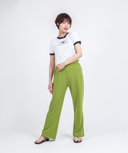 Calvin Klein（カルバン・クライン）の「【CALVIN KLEIN】クロップド丈 半袖 リンガーTシャツ（Tシャツ/カットソー・レディース・ホワイト/ホワイト系その他/ライトピンク/ホワイト×グレー・X-SMALL/SMALL/MEDIUM）」の8枚目の写真
