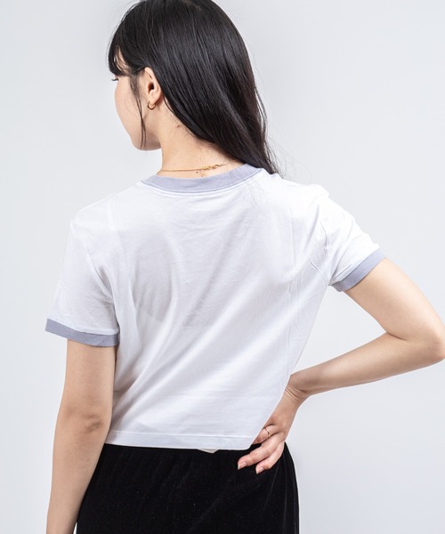 Calvin Klein（カルバン・クライン）の「【CALVIN KLEIN】クロップド丈 半袖 リンガーTシャツ（Tシャツ/カットソー・レディース・ホワイト/ホワイト系その他/ライトピンク/ホワイト×グレー・X-SMALL/SMALL/MEDIUM）」の13枚目の写真