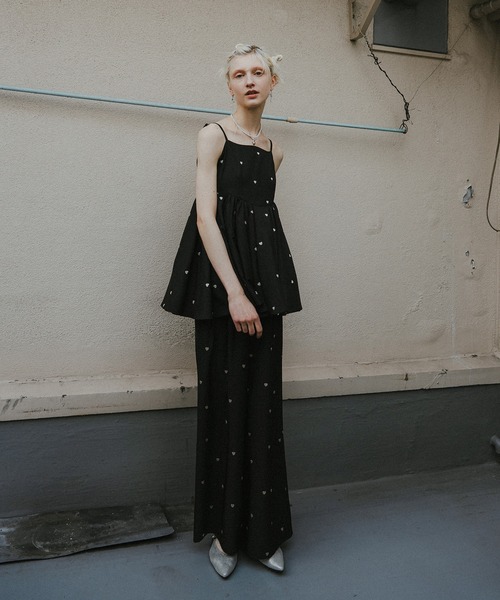 et.UNiVER(エトユニベール)の「Heart cami pants set(パンツドレス・レディース・ブラック/ブルー/ブラウン・SMALL/MEDIUM/LARGE)」の4枚目の写真