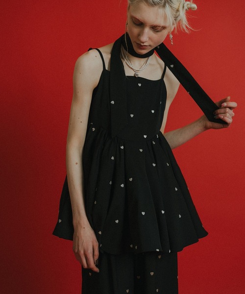 et.UNiVER(エトユニベール)の「Heart cami pants set(パンツドレス・レディース・ブラック/ブルー/ブラウン・SMALL/MEDIUM/LARGE)」の8枚目の写真