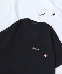 MARK GONZALES ARTWORK COLLECTION/マークゴンザレス 別注 オーバーサイズ ポケット ロゴ ワンポイント刺繍 半袖Tシャツ/レディース メンズ