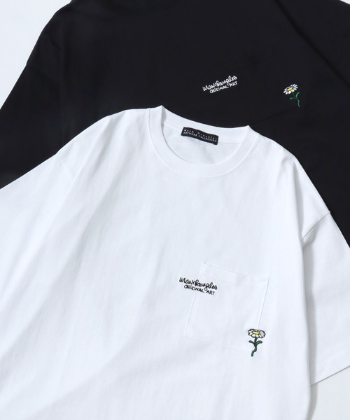 Mark Gonzales(マーク・ゴンザレス)の「MARK GONZALES ARTWORK COLLECTION/マークゴンザレス 別注 オーバーサイズ ポケット ロゴ ワンポイント刺繍 半袖Tシャツ/レディース メンズ(Tシャツ/カットソー・メンズ・ホワイト系その他/ホワイト系その他2/ブラック系その他/ホワイト/ブラック系その他2/ブラック・L/M/XL)」の4枚目の写真