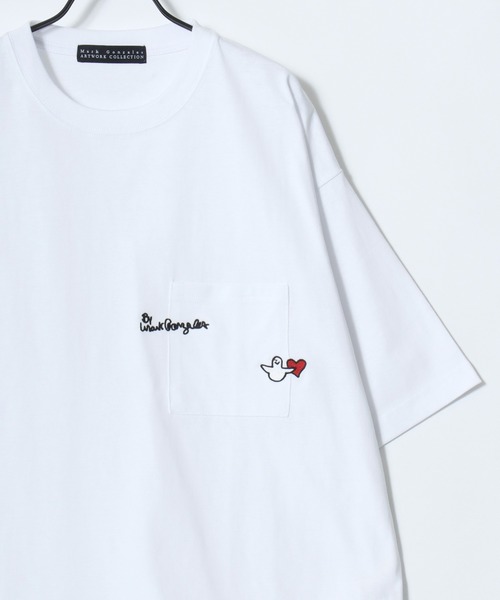 Mark Gonzales(マーク・ゴンザレス)の「MARK GONZALES ARTWORK COLLECTION/マークゴンザレス 別注 オーバーサイズ ポケット ロゴ ワンポイント刺繍 半袖Tシャツ/レディース メンズ(Tシャツ/カットソー・メンズ・ホワイト系その他/ホワイト系その他2/ブラック系その他/ホワイト/ブラック系その他2/ブラック・L/M/XL)」の9枚目の写真