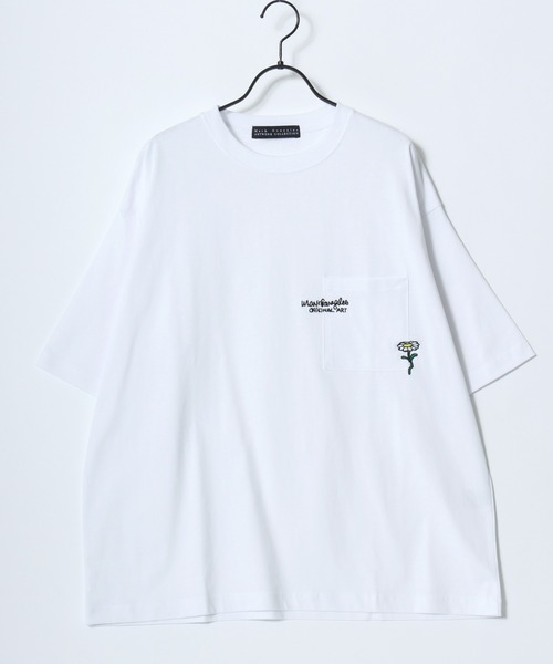 Mark Gonzales(マーク・ゴンザレス)の「MARK GONZALES ARTWORK COLLECTION/マークゴンザレス 別注 オーバーサイズ ポケット ロゴ ワンポイント刺繍 半袖Tシャツ/レディース メンズ(Tシャツ/カットソー・メンズ・ホワイト系その他/ホワイト系その他2/ブラック系その他/ホワイト/ブラック系その他2/ブラック・L/M/XL)」の16枚目の写真