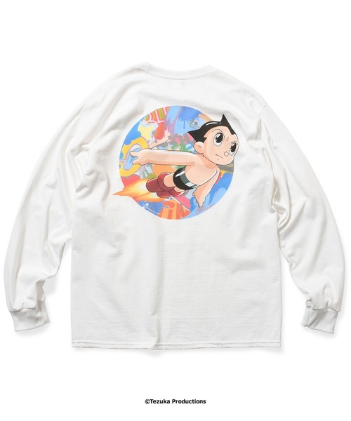 HOMEGAME(ホームゲーム)の「アトム x CRASH ONE x HOMEGAME - 長袖Tシャツ GRAFFITI FLIGHT L/S TEE HG260401(Tシャツ/カットソー・メンズ・ホワイト/ブラック・MEDIUM/LARGE/X-LARGE/XX-LARGE/SMALL)」の1枚目の写真