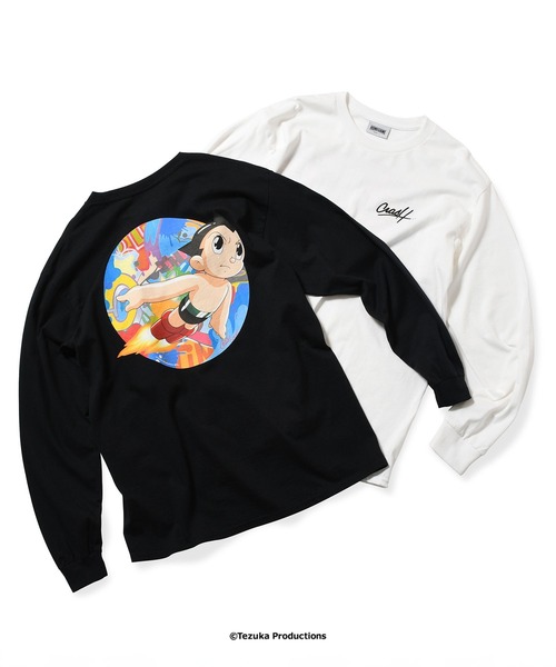 HOMEGAME(ホームゲーム)の「アトム x CRASH ONE x HOMEGAME - 長袖Tシャツ GRAFFITI FLIGHT L/S TEE HG260401(Tシャツ/カットソー・メンズ・ホワイト/ブラック・MEDIUM/LARGE/X-LARGE/XX-LARGE/SMALL)」の3枚目の写真