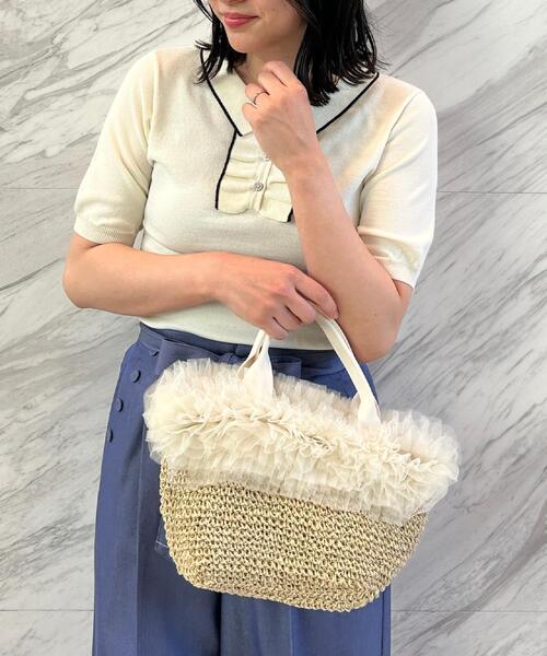 couture brooch(クチュールブローチ)の「【洗える】フリル ポロ衿ニット(ニット/セーター・レディース・ピンク系その他/ホワイト系7/ライトグレー系4・36/38/40/42)」の21枚目の写真