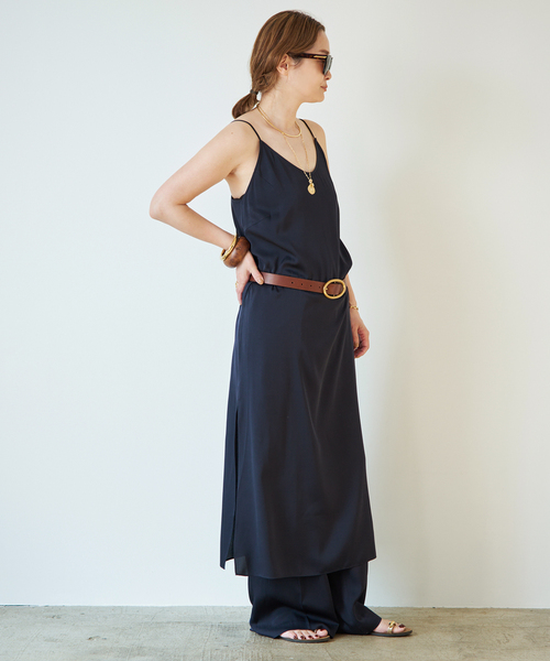 Deuxieme Classe(ドゥーズィエムクラス)の「SILK SATIN CAMI ワンピース(ワンピース・レディース・ネイビー・FREE)」の19枚目の写真