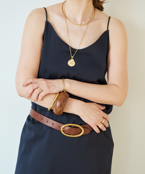 Deuxieme Classe(ドゥーズィエムクラス)の「SILK SATIN CAMI ワンピース(ワンピース・レディース・ネイビー・FREE)」の2枚目の写真