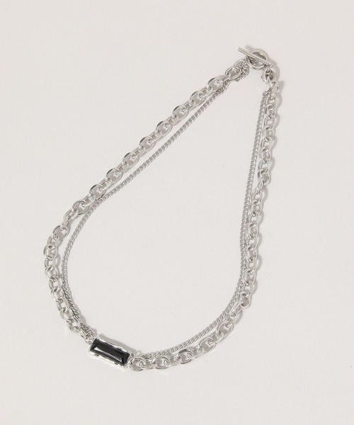 RAGEBLUE(レイジブルー)の「LAYERED STONE MOTIF CHAIN NECKLACE/ストーンモチーフレイヤードチェーンネックレス(ネックレス・メンズ・その他1・FREE)」の3枚目の写真