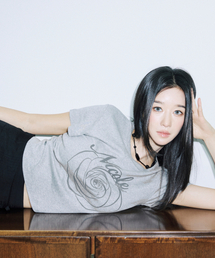 ROSE LETTERING CROPPED TOP_GRAY