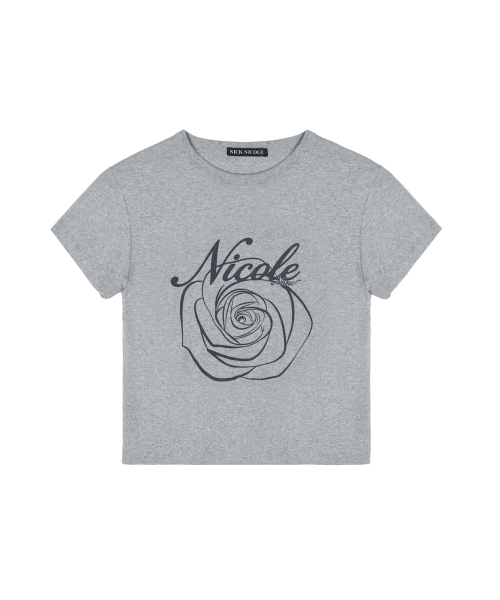 NICK&NICOLE(ニックアンドニコール)の「ROSE LETTERING CROPPED TOP_GRAY(Tシャツ/カットソー・レディース・その他・FREE)」の6枚目の写真