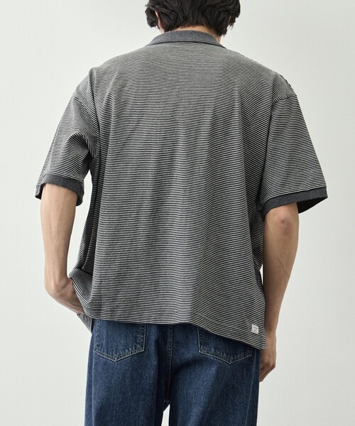 PORTER CLASSIC(ポータークラシック)の「【PORTER CLASSIC/ポータークラシック】PC-006-3998-0015/G.BK/H.W BTNK BRDR OPN POLO SH(ポロシャツ・メンズ・ダークグレー・M/L)」の4枚目の写真