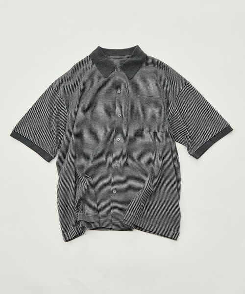 PORTER CLASSIC(ポータークラシック)の「【PORTER CLASSIC/ポータークラシック】PC-006-3998-0015/G.BK/H.W BTNK BRDR OPN POLO SH(ポロシャツ・メンズ・ダークグレー・M/L)」の7枚目の写真