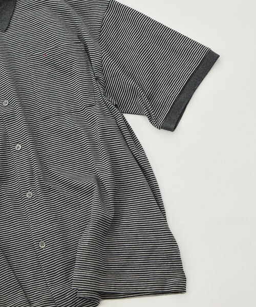 PORTER CLASSIC(ポータークラシック)の「【PORTER CLASSIC/ポータークラシック】PC-006-3998-0015/G.BK/H.W BTNK BRDR OPN POLO SH(ポロシャツ・メンズ・ダークグレー・M/L)」の9枚目の写真